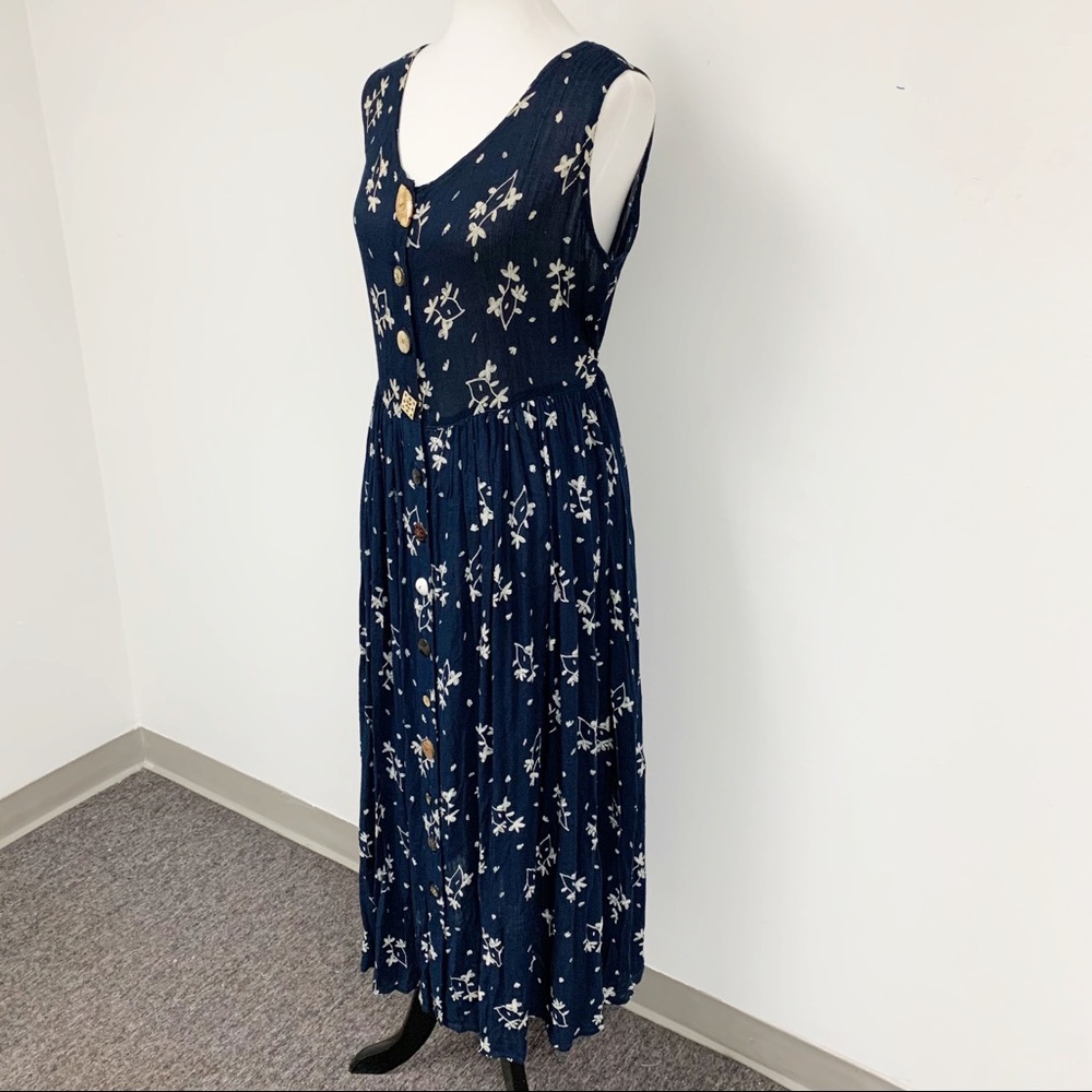 Vintage 24 Karat boho floral maxi dress Sz L - Picture 7 of 11